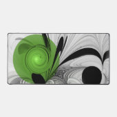 Abstract Zwart-wit met Groene Fractal Art Bureaumat (Voorkant)