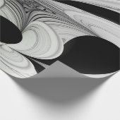 Abstract Zwart-wit met Groene Fractal Art Cadeaupapier (Hoek)