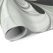 Abstract Zwart-wit met Groene Fractal Art Cadeaupapier (Rol Hoek)