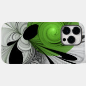 Abstract Zwart-wit met Groene Fractal Art Case-Mate iPhone Case (Achterkant (horizontaal))
