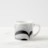 Abstract Zwart-wit met Groene Fractal Art Espresso Kop (Rechts)