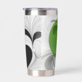 Abstract Zwart-wit met Groene Fractal Art Geïsoleerde Drinkbeker (Rechts)