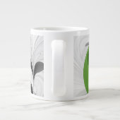 Abstract Zwart-wit met Groene Fractal Art Grote Koffiekop (Achterkant)