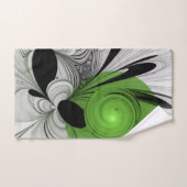 Abstract Zwart-wit met Groene Fractal Art Handdoek (Handdoek)