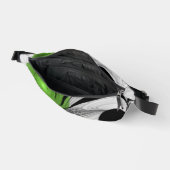 Abstract Zwart-wit met Groene Fractal Art Heuptasje (Open)