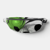 Abstract Zwart-wit met Groene Fractal Art Heuptasje (Liggend)