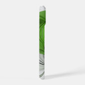 Abstract Zwart-wit met Groene Fractal Art iPhone 15 Case (Rechterkant)