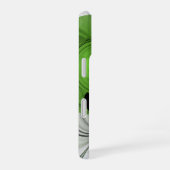 Abstract Zwart-wit met Groene Fractal Art iPhone 16 Hoesje (Rechterkant)