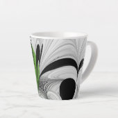 Abstract Zwart-wit met Groene Fractal Art Latte Mok (Rechterhoek)