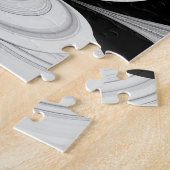 Abstract Zwart-wit met Groene Fractal Art Legpuzzel (Zijkant)