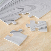 Abstract Zwart-wit met Groene Fractal Art Legpuzzel (Zijkant)