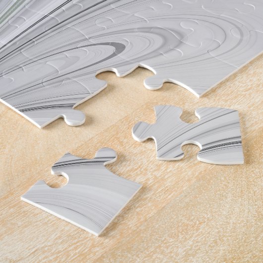 Abstract Zwart-wit met Groene Fractal Art Legpuzzel (Zijkant)