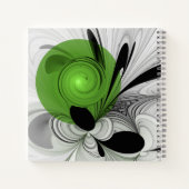 Abstract Zwart-wit met Groene Fractal Art Notitieboek (Achterkant)