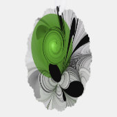 Abstract Zwart-wit met Groene Fractal Art Ornament Kaart (Rechts)