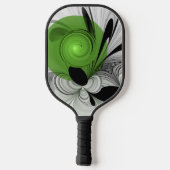 Abstract Zwart-wit met Groene Fractal Art Pickleball Paddle (Achterkant)