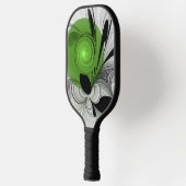 Abstract Zwart-wit met Groene Fractal Art Pickleball Paddle (Links)