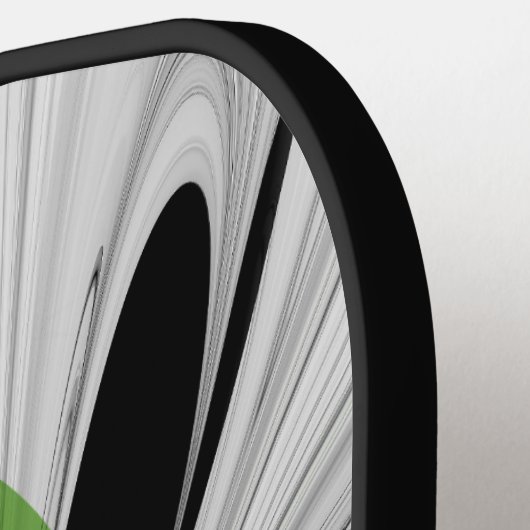 Abstract Zwart-wit met Groene Fractal Art Pickleball Paddle (Links Detail)