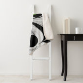 Abstract Zwart-wit met Groene Fractal Art Sherpa Deken (In situ)