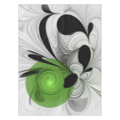 Abstract Zwart-wit met Groene Fractal Art Tafelkleed (Voorkant)