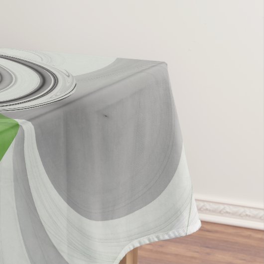 Abstract Zwart-wit met Groene Fractal Art Tafelkleed (Voorbeeld)