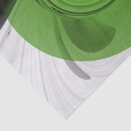 Abstract Zwart-wit met Groene Fractal Art Tissuepapier (Detail)