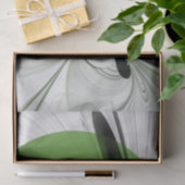 Abstract Zwart-wit met Groene Fractal Art Tissuepapier (Geschenk)