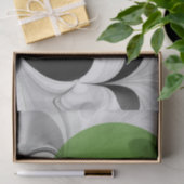 Abstract Zwart-wit met Groene Fractal Art Tissuepapier (Geschenk)