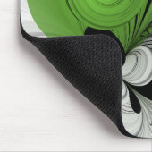 Abstract zwart-wit met groene fractale kunst muismat (Hoek)