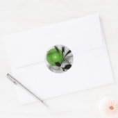 Abstract zwart-wit met groene fractale kunst ronde sticker (Envelop)