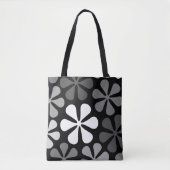 Abstract zwart-wit met grote bloemen tote bag (Voorkant)