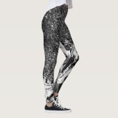 Abstract Zwart-wit met persoonlijke naam Leggings (Rechts)