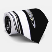 Abstract zwart-wit modern Splash-Stropdas Stropdas (Opgerold)