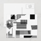 Abstract zwart wit modern viaduct strips briefkaart (Voorkant / Achterkant)