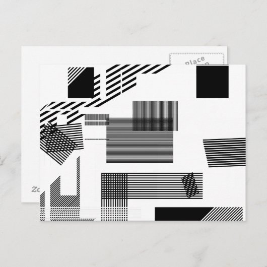 Abstract zwart wit modern viaduct strips briefkaart (Voorkant / Achterkant)