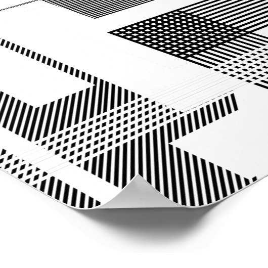 Abstract zwart wit modern viaduct strips poster (Hoek)