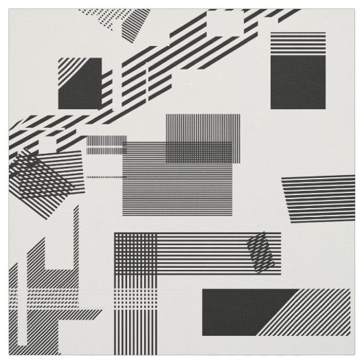 Abstract zwart wit modern viaduct strips stof (Swatch)