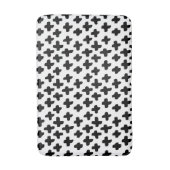 Abstract zwart-wit moderne Zwitserse dwarsbalk Badmat (Voorkant Verticaal)