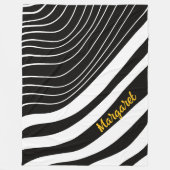Abstract zwart-wit monogram naam fleece deken (Voorkant)