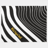 Abstract zwart-wit monogram naam fleece deken (Voorkant (Horizontaal))