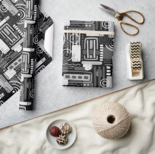 Abstract zwart-wit omslagpapier cadeaupapier