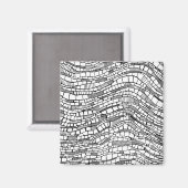 Abstract zwart-wit ontwerp magneet (Voorkant / Achterkant)