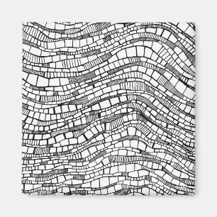 Abstract zwart-wit ontwerp magneet