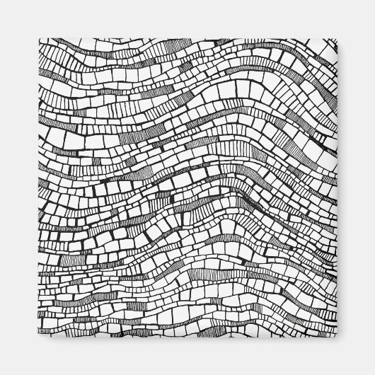Abstract zwart-wit ontwerp magneet (Voorkant)