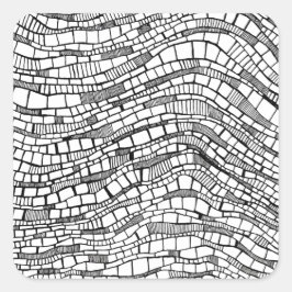 Abstract zwart-wit ontwerp met vormen vierkante sticker