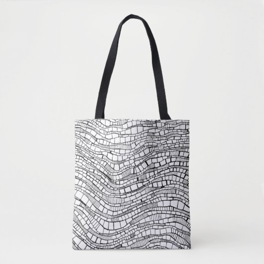 Abstract zwart-wit ontwerp tote bag (Voorkant)
