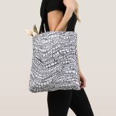 Abstract zwart-wit ontwerp tote bag (Dichtbij)