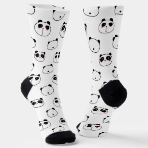 Abstract zwart-wit Panda Sokken