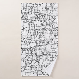 Abstract zwart-wit patroon badhanddoek