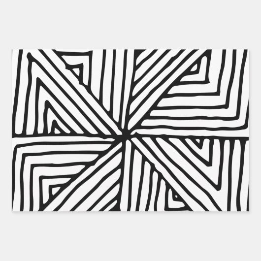 Abstract zwart-wit patroon inpakpapier vel (Voorkant 2)