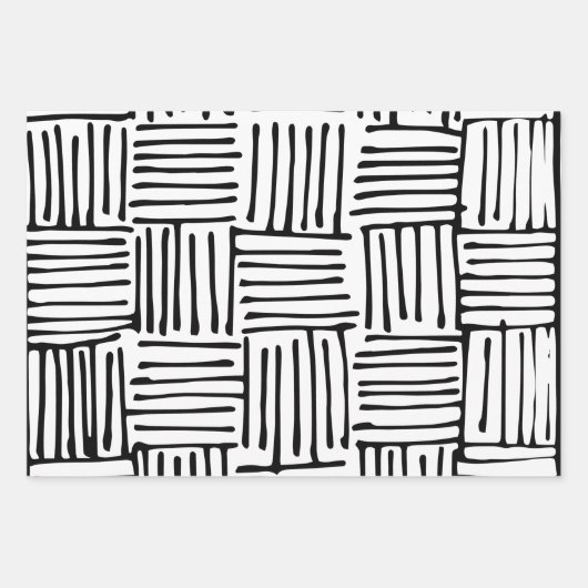 Abstract zwart-wit patroon inpakpapier vel (Voorkant)